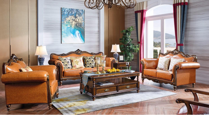 American Sofa set Leather Sofa Couch Upholstery 321 Wood Seater