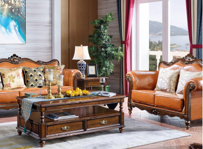 Living room Suite Sofa set 3+2 Seat Couch Upholstery Sofa Luxury Furniture Orange