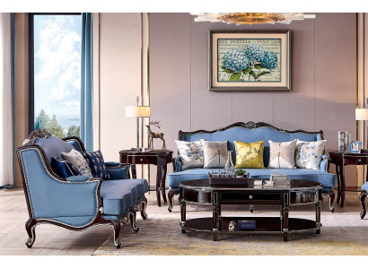 Classic Chesterfield Couch 3+2 Seater Sofa Couches Blue e Sofas