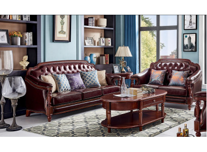 Luxury sofa set 3+2 seater leather sofa couch upholstery set