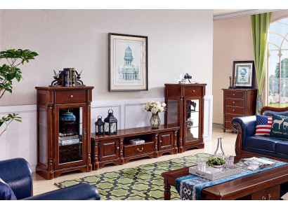 Classic Wardrobe 2x showcases TV cabinet wall units lowboard new 3 pieces. set