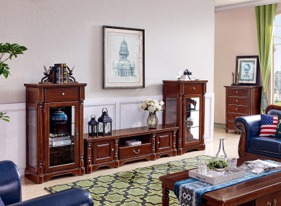 Classic Wardrobe 2x showcases TV cabinet wall units lowboard new 3 pieces. set