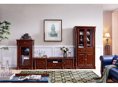 Design Wall unit Lowboard TV Wardrobe 2 showcases 3 pieces. Set Classic Style