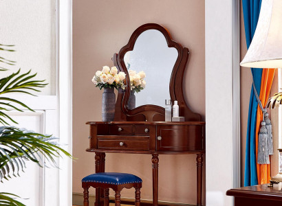 Classic Furniture Solid wood 2-piece luxury Dressing table Stool Bedroom
