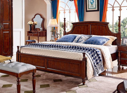 Beds Solid Double bed Bed Furniture Wood Design Bedroom classic