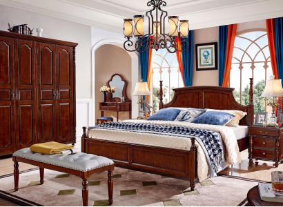 Designer Bedroom Furniture 5-piece Set Bed Bedside tables Wardrobe