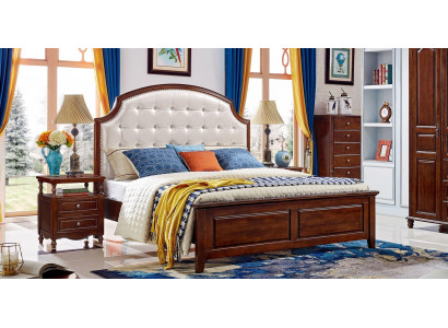 Bed Furniture Wood Design Beds Solid Double bed Bedroom classic