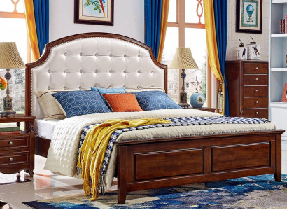 Bed Furniture Wood Design Beds Solid Double bed Bedroom classic