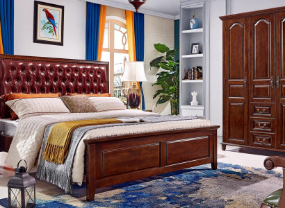 Design classic Beds Furniture Bed 2 Bedside tables 3-piece Bedroom Set