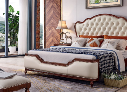 Double bed Bed Frame Bed Wood Double Bedroom White Classic new