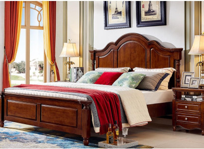 Classic s Double bed Bedroom Bed Furniture Wood Beds Solid Brown