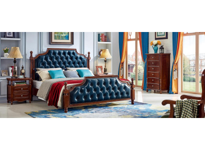 Chesterfield Double bed Luxury Bedroom Wood Bed Upholstery Furniture