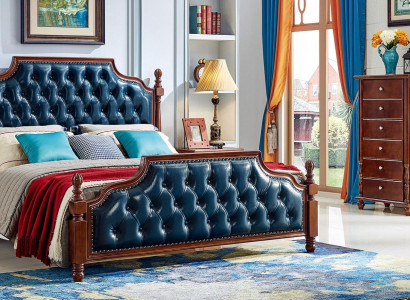 Chesterfield Double bed Luxury Bedroom Wood Bed Upholstery Furniture