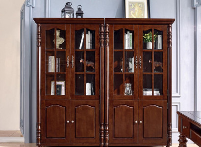 Bookshelf Display Cabinets Wardrobe Shelf Wood Wardrobe Bookcase Furniture 2pcs