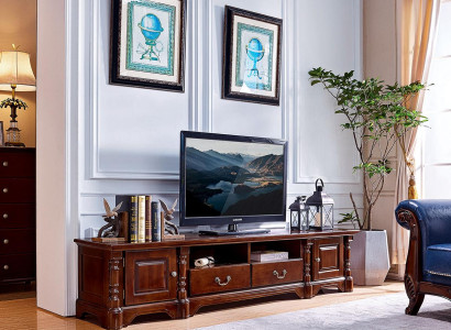 Lowboard Wardrobe TV cabinet Living room tv Wood Furniture Wardrobe Classic