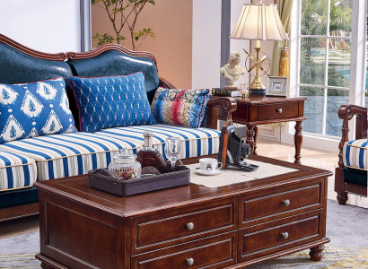 Classic r Coffee table Table Living room Wood Coffee tables with drawers
