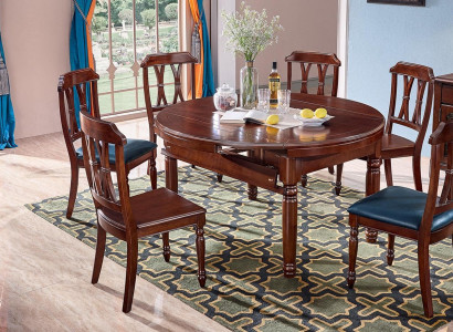 Suite Complete Set Dining table + 6 Chairs Dining room Group Wood Table