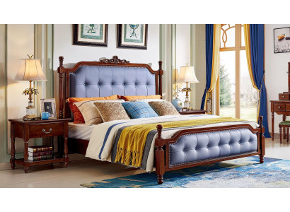Bed Luxury Bedroom Double bed Wood Upholstery bed frame Chesterfield