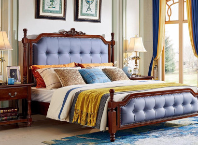 Bed Luxury Bedroom Double bed Wood Upholstery bed frame Chesterfield