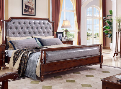 Bedroom Bed Bedside table Beds Wood Group Double Design Set 3pcs.