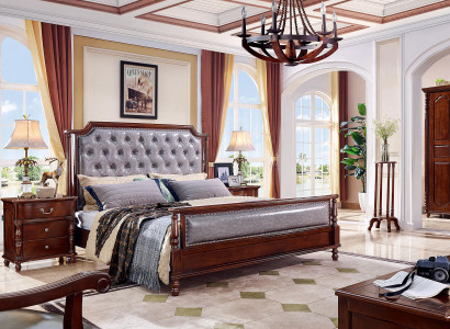 Luxury Bedroom Bed Double bed Wood Upholstery Beds bed frame new