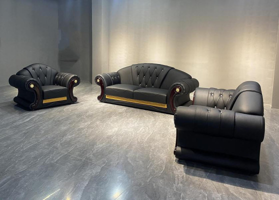 Chesterfield Sofa Couch Set 3+2+1 Leather Couches Upholstery Furniture Classic
