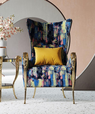 Luxury Armchair Couch Upholstery Furniture Single Seater Couches Sofa Wing Chair