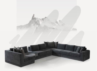Corner sofa U-shape upholstered sofa Living landscape Sofa XXL Sofas Fabric Corners