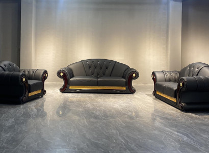 Leather sofa 3 pieces. Set Suite Sofa Couch Group Sets Living room