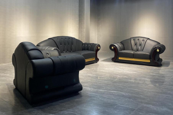 Leather sofa 3 pieces. Set Suite Sofa Couch Group Sets Living room