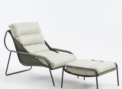 Relax lounger armchair furniture 2 pieces. Furnishings Set Footstool Chair Backrest