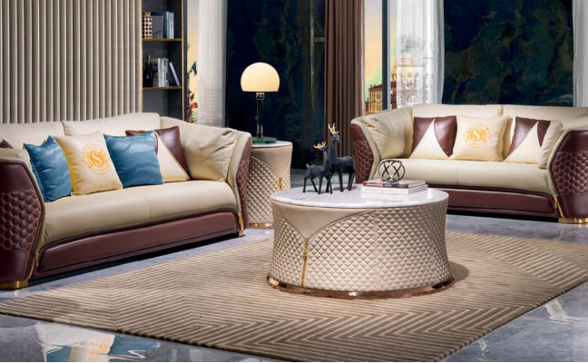 Classic sofa set 5 pieces. Set Sofa 3+2+1+1 Seater Coffee table Couch