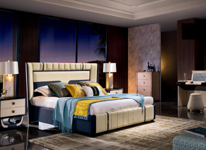 Design Bedroom 5 pcs. Room Suite Complete Set Bed Bedside table