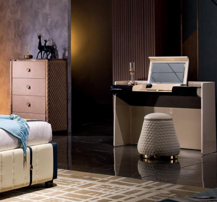 Design Bedroom 5 pcs. Room Suite Complete Set Bed Bedside table