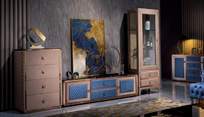 Wall unit Living room Set Display case Wall shelf Chest of drawers Decorative Glass Display cases