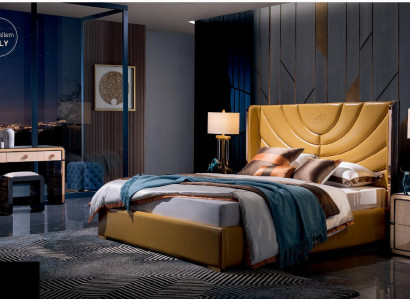 Bedroom Beds Set Complete Leather Modern Bed Dressing table