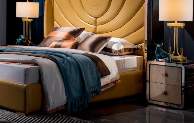 Bed + 2x Bedside tables 3 pieces. Bedroom Set Italian Furniture Style Modern