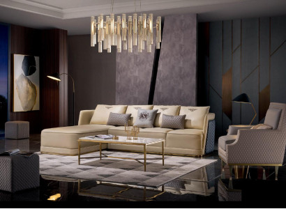 Sofa L-shape Leather Sofa Couch Living landscape Suite Design Modern