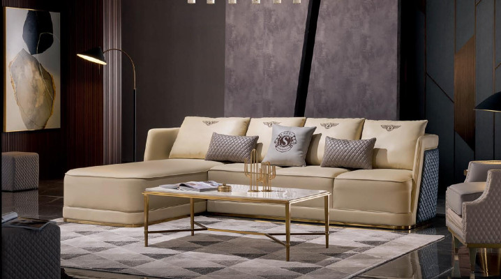Sofa L-shape Leather Sofa Couch Living landscape Suite Design Modern