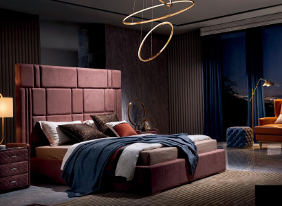 Bed 2x Bedside table 3 pcs. Bedroom Set Design Furniture Modern Luxury
