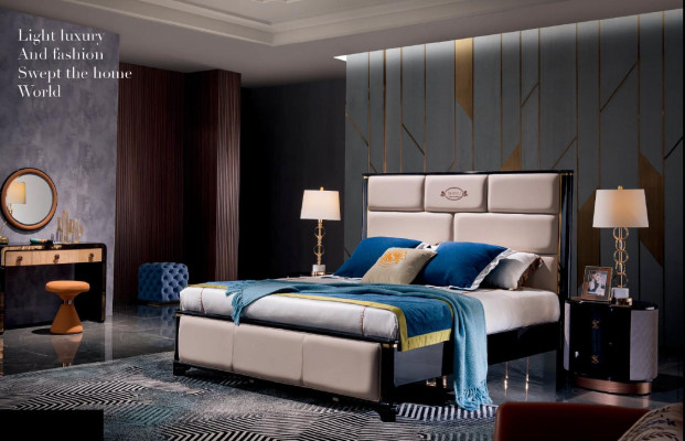Bedroom Wooden bed Real Wood Bed Beds Hotel 180x200 Style Solid