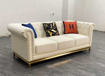 Chesterfield Textile Couch Sofa 3 Seater Seat Couches Sofas Upholstery new