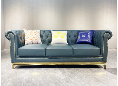Chesterfield Sofa Couch Furniture Three-Seater Couches Textile stainless steel frame