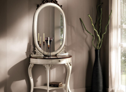 Classic r Mirror Dressing table Console Table White Wood Bedroom Furniture 2pcs
