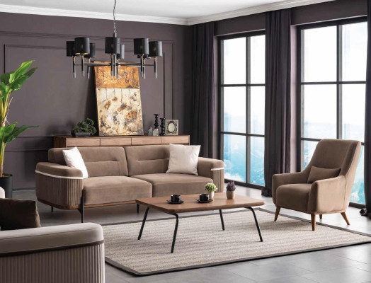 Luxury Sofa set Sofa Suite Sofas 3+1 Seater Coffee table Fabric Armchair