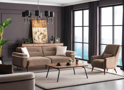 Luxury Sofa set Sofa Suite Sofas 3+1 Seater Coffee table Fabric Armchair