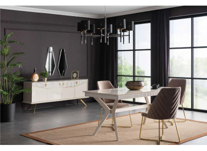 Modern Dining set Dining room Dining table Table Chair Sideboard Group Wood Set 5pcs