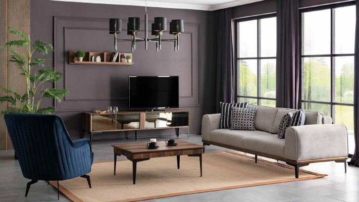 Three Seater Sofa 3 Seat Luxury Living room Modern Design Fabric Couches