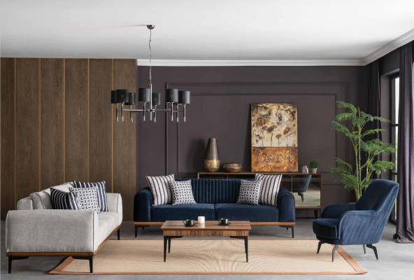 Three Seater Sofa 3 Seat Luxury Living room Modern Design Fabric Couches