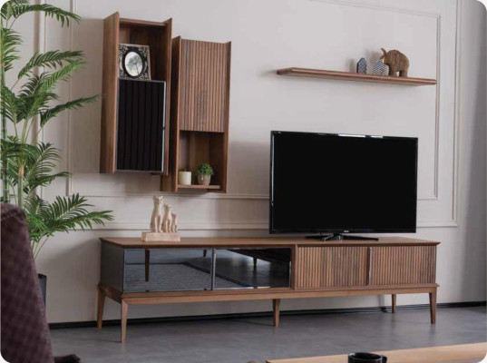 Chest of drawers Mirror Sideboard Sideboard Wardrobe Chests of drawers Wood Design Set